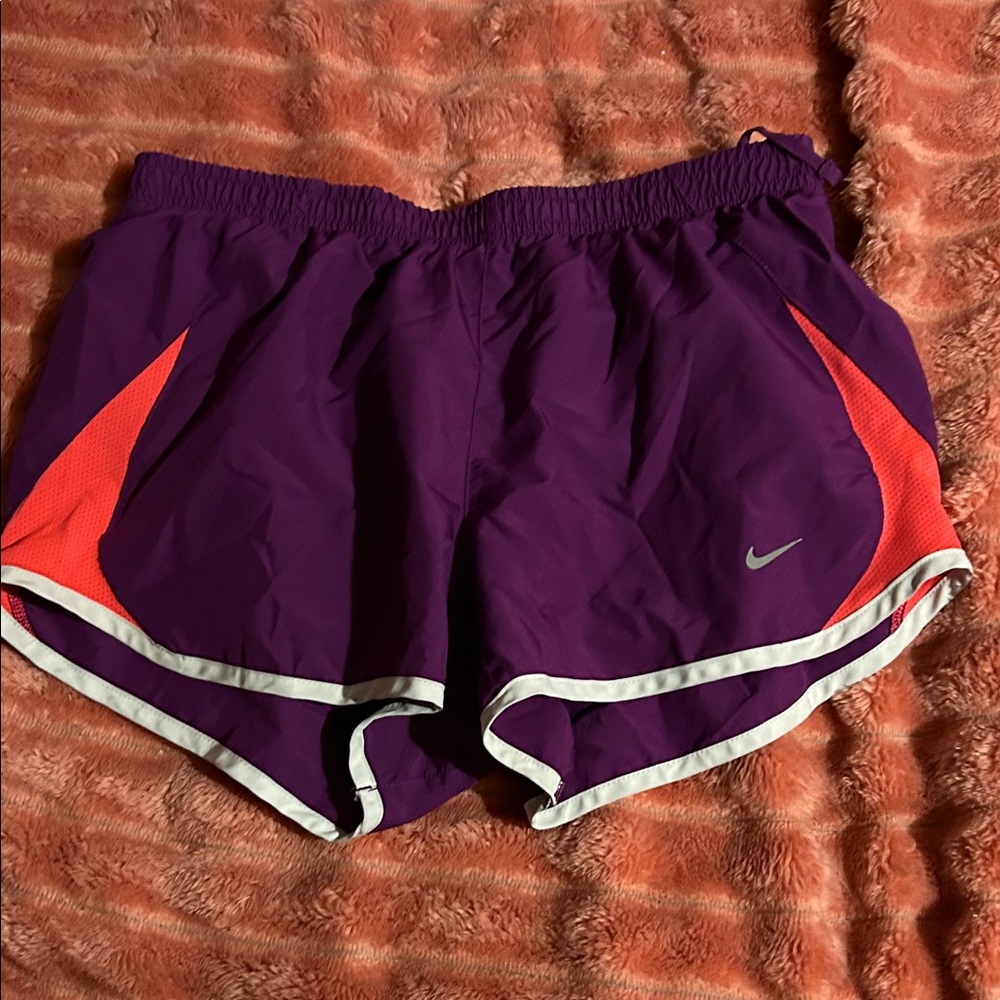 Nike Women's Athletic Shorts in Purple and Orange